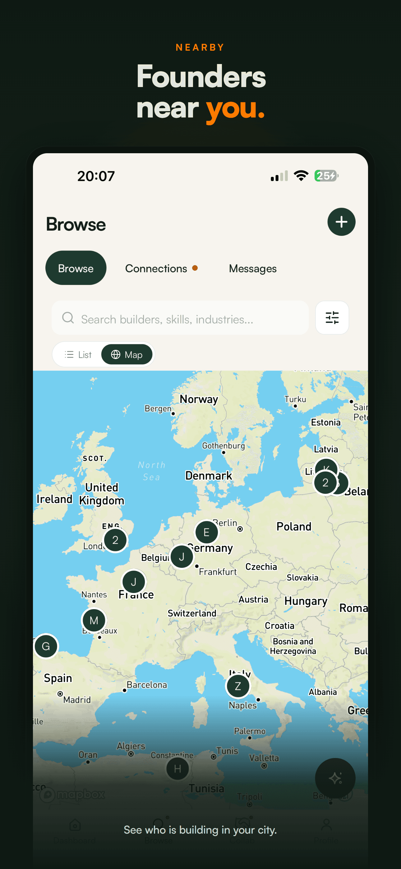 Founders near you on a map